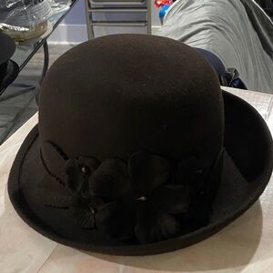 Elegant Brown Felt Floral Women's Hat